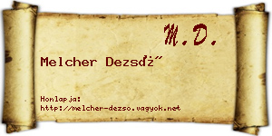 Melcher Dezső névjegykártya